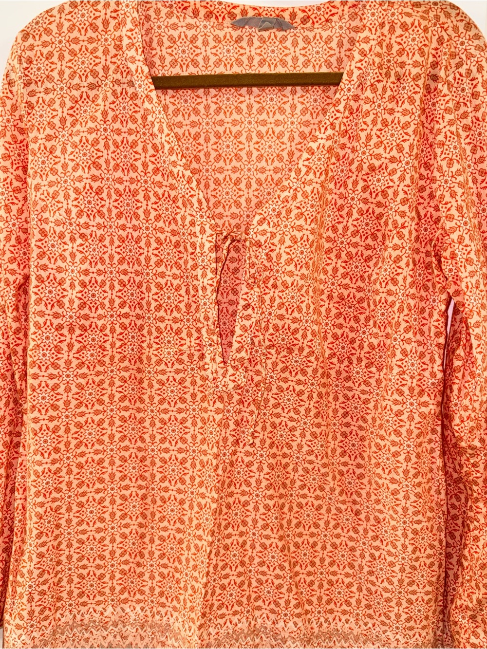 Athleta Women's Orange Boho Long Sleeve Tunic Coverup (L) - Picture 2 of 6